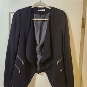 Reitmans Black Women's Blazer with Zipper Details